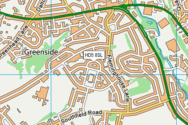 HD5 8SL map - OS VectorMap District (Ordnance Survey)