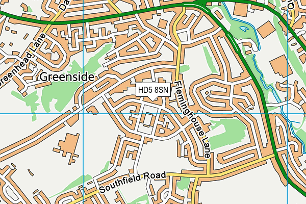HD5 8SN map - OS VectorMap District (Ordnance Survey)