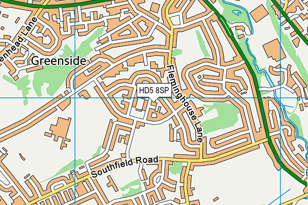 HD5 8SP map - OS VectorMap District (Ordnance Survey)