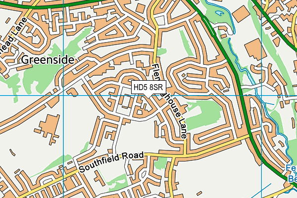 HD5 8SR map - OS VectorMap District (Ordnance Survey)