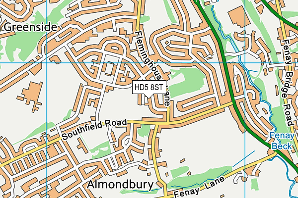 HD5 8ST map - OS VectorMap District (Ordnance Survey)