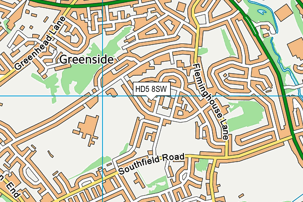 HD5 8SW map - OS VectorMap District (Ordnance Survey)