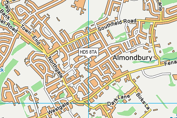 HD5 8TA map - OS VectorMap District (Ordnance Survey)