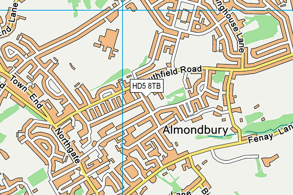 HD5 8TB map - OS VectorMap District (Ordnance Survey)