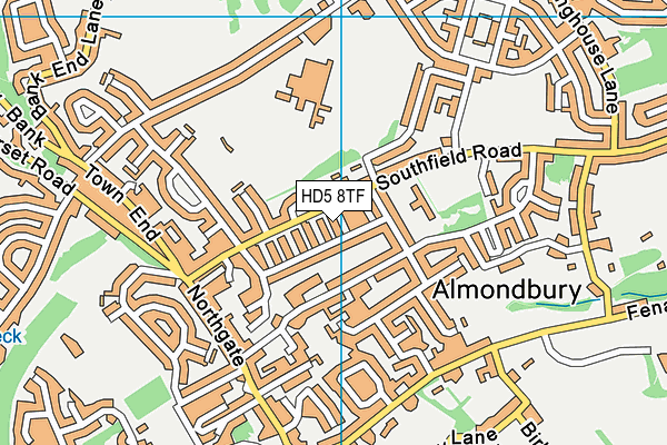 HD5 8TF map - OS VectorMap District (Ordnance Survey)