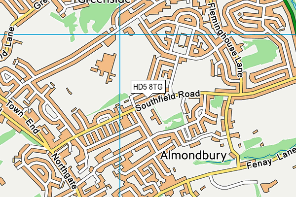 Almondbury Community School Key Stage 2 Centre (Closed) map (HD5 8TG) - OS VectorMap District (Ordnance Survey)