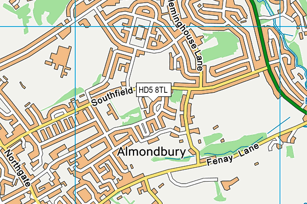 HD5 8TL map - OS VectorMap District (Ordnance Survey)