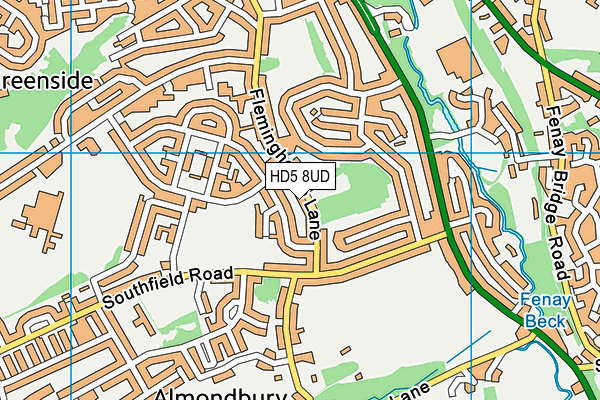 HD5 8UD map - OS VectorMap District (Ordnance Survey)