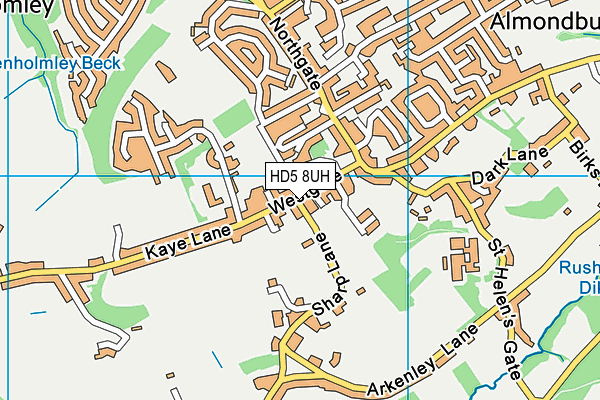 HD5 8UH map - OS VectorMap District (Ordnance Survey)