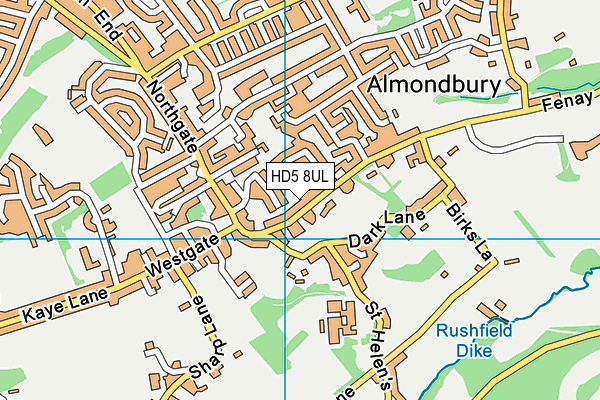 HD5 8UL map - OS VectorMap District (Ordnance Survey)