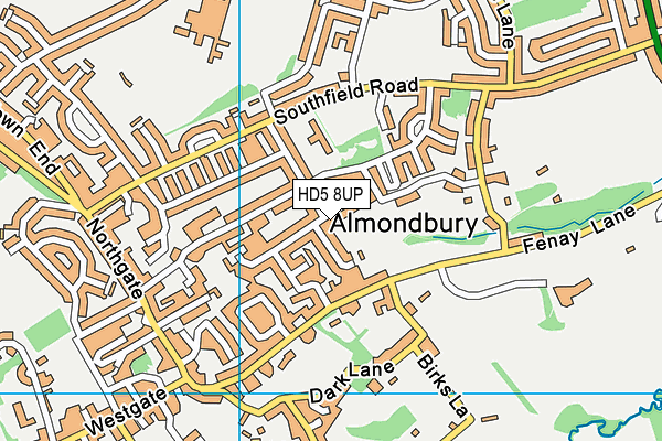 HD5 8UP map - OS VectorMap District (Ordnance Survey)