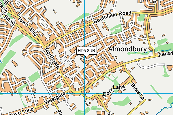 HD5 8UR map - OS VectorMap District (Ordnance Survey)