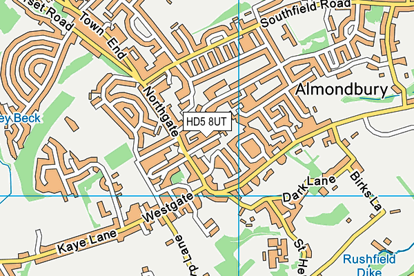 HD5 8UT map - OS VectorMap District (Ordnance Survey)