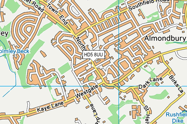 HD5 8UU map - OS VectorMap District (Ordnance Survey)