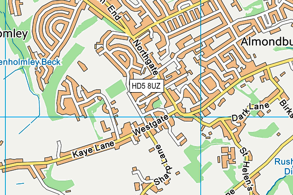 HD5 8UZ map - OS VectorMap District (Ordnance Survey)