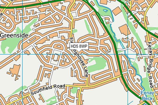 HD5 8WP map - OS VectorMap District (Ordnance Survey)