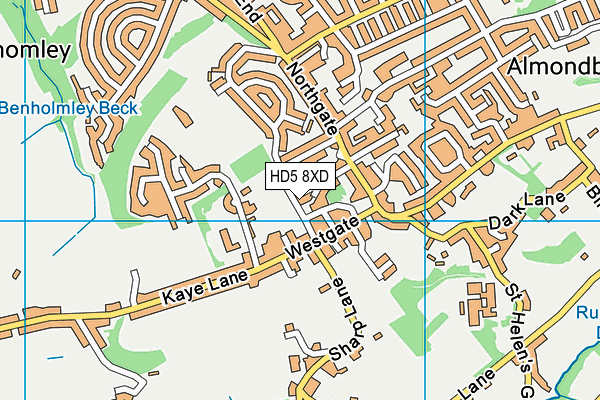 Almondbury Rec map (HD5 8XD) - OS VectorMap District (Ordnance Survey)