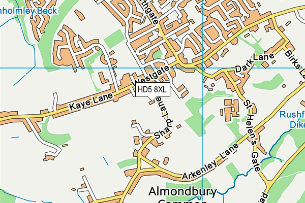 HD5 8XL map - OS VectorMap District (Ordnance Survey)