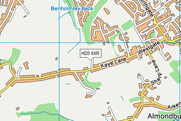 HD5 8XR map - OS VectorMap District (Ordnance Survey)