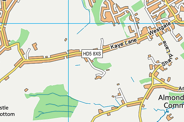 HD5 8XS map - OS VectorMap District (Ordnance Survey)