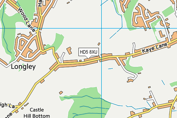 HD5 8XU map - OS VectorMap District (Ordnance Survey)