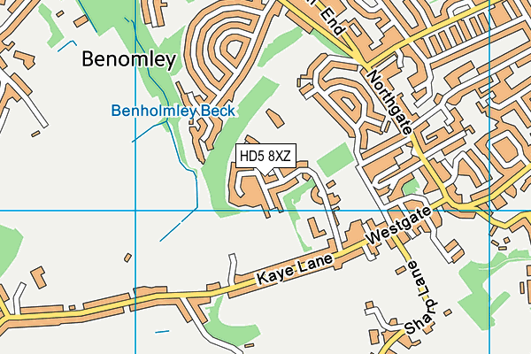 HD5 8XZ map - OS VectorMap District (Ordnance Survey)
