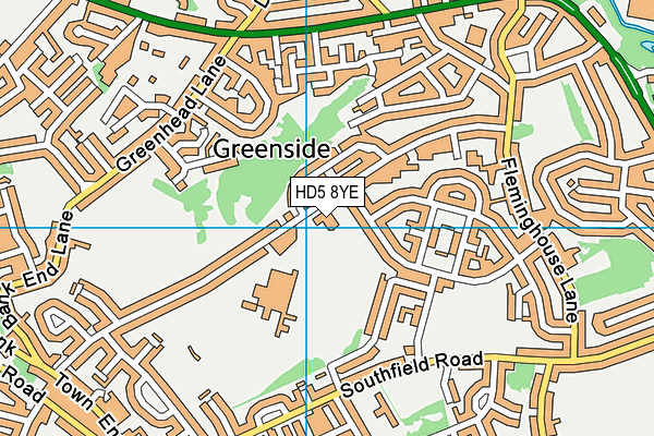 HD5 8YE map - OS VectorMap District (Ordnance Survey)