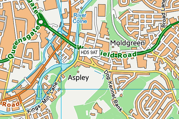 HD5 9AT map - OS VectorMap District (Ordnance Survey)