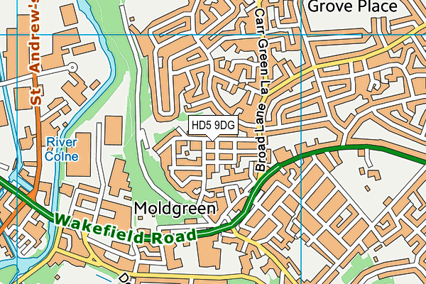 HD5 9DG map - OS VectorMap District (Ordnance Survey)