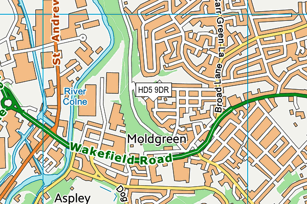 HD5 9DR map - OS VectorMap District (Ordnance Survey)