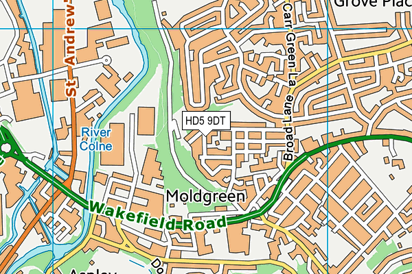 HD5 9DT map - OS VectorMap District (Ordnance Survey)