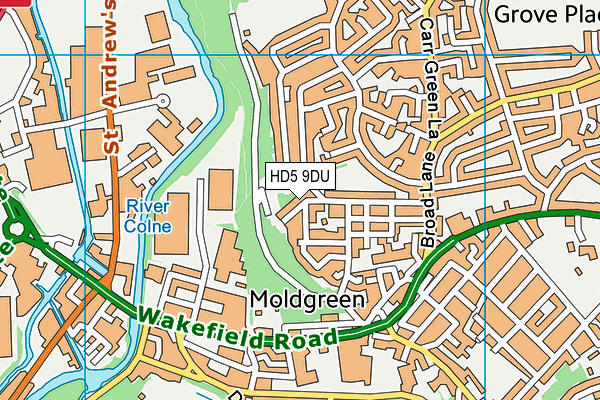 HD5 9DU map - OS VectorMap District (Ordnance Survey)