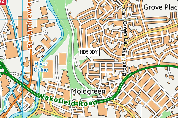 HD5 9DY map - OS VectorMap District (Ordnance Survey)