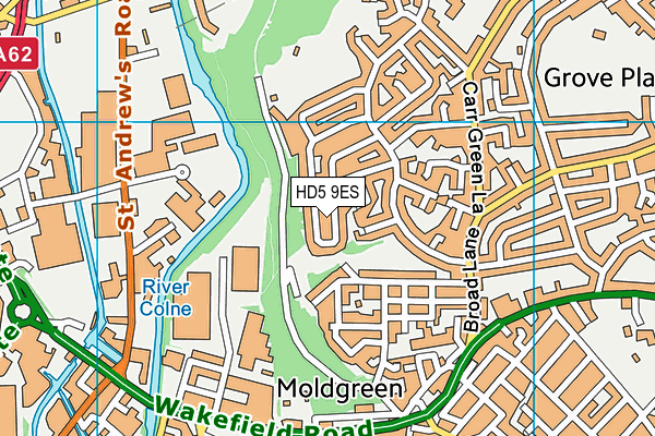 HD5 9ES map - OS VectorMap District (Ordnance Survey)