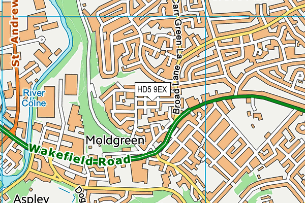 HD5 9EX map - OS VectorMap District (Ordnance Survey)