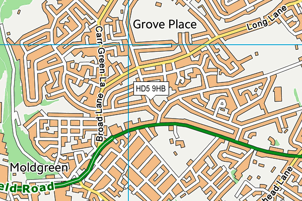 HD5 9HB map - OS VectorMap District (Ordnance Survey)