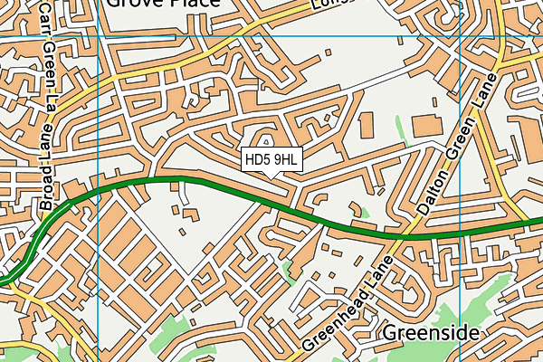 HD5 9HL map - OS VectorMap District (Ordnance Survey)