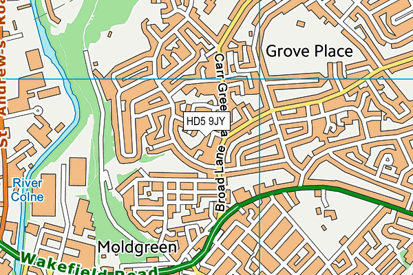 HD5 9JY map - OS VectorMap District (Ordnance Survey)