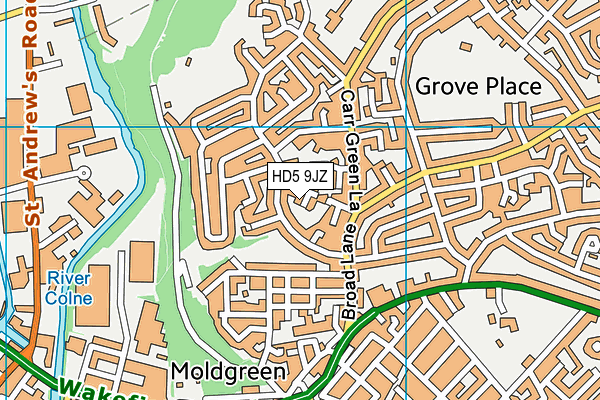 HD5 9JZ map - OS VectorMap District (Ordnance Survey)