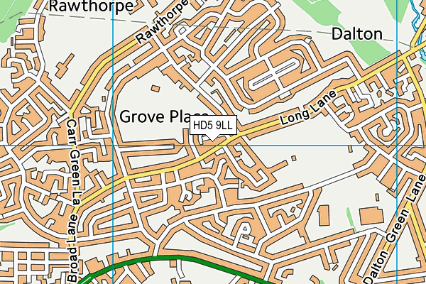 HD5 9LL map - OS VectorMap District (Ordnance Survey)