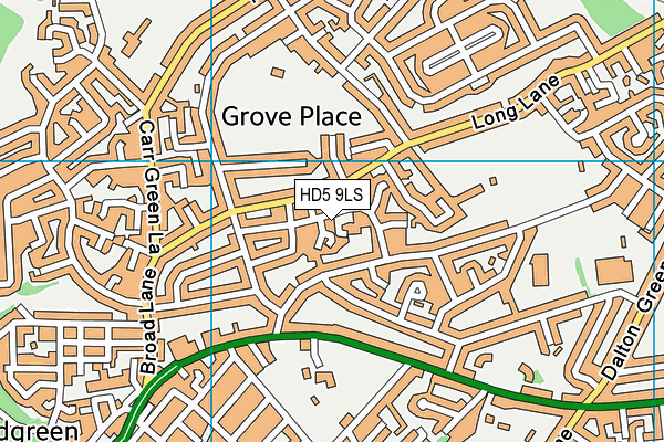 HD5 9LS map - OS VectorMap District (Ordnance Survey)