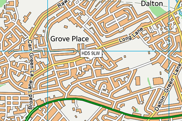 HD5 9LW map - OS VectorMap District (Ordnance Survey)