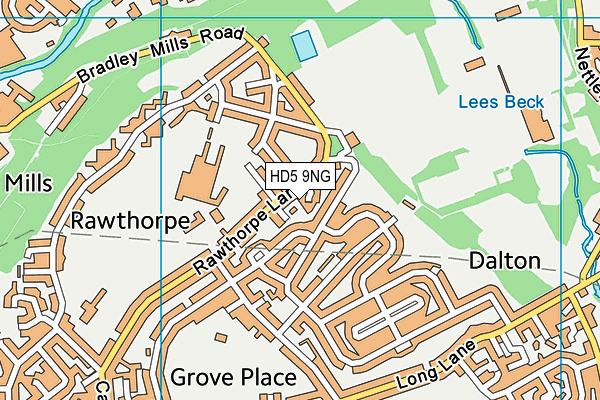 HD5 9NG map - OS VectorMap District (Ordnance Survey)