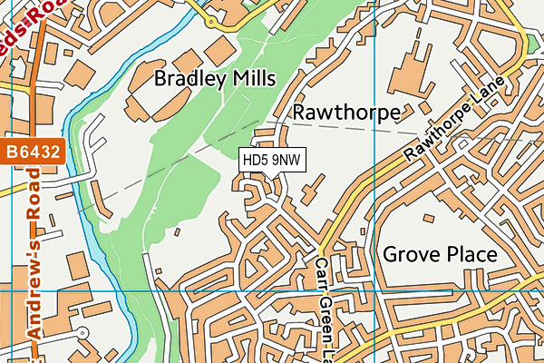 HD5 9NW map - OS VectorMap District (Ordnance Survey)