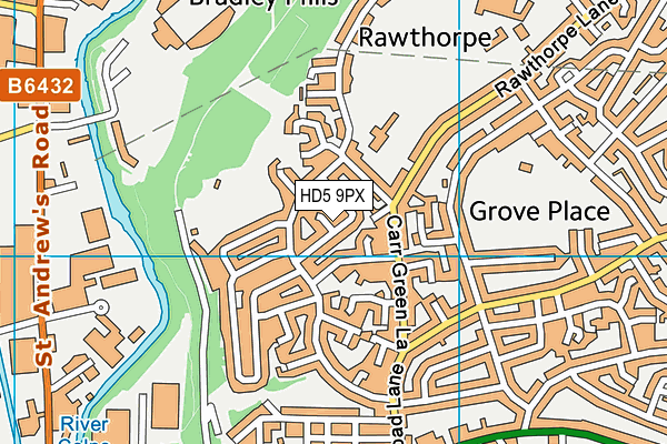 HD5 9PX map - OS VectorMap District (Ordnance Survey)