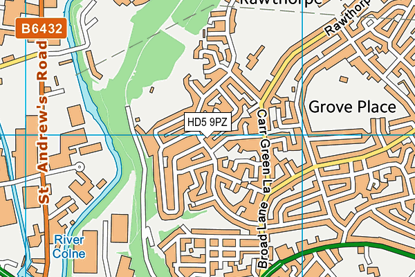 HD5 9PZ map - OS VectorMap District (Ordnance Survey)
