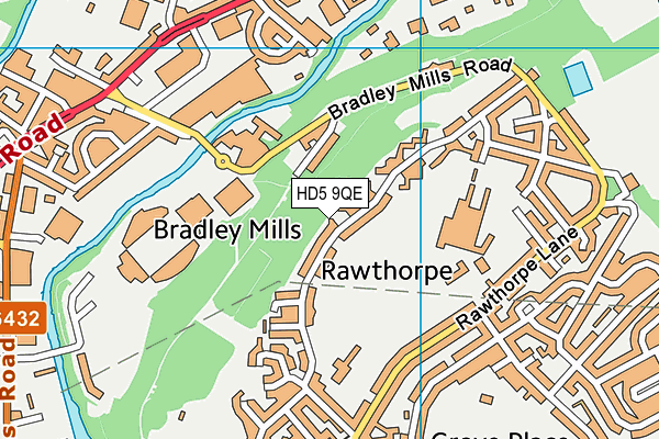 HD5 9QE map - OS VectorMap District (Ordnance Survey)