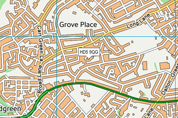 HD5 9QG map - OS VectorMap District (Ordnance Survey)