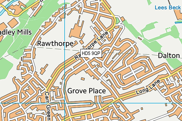 HD5 9QP map - OS VectorMap District (Ordnance Survey)