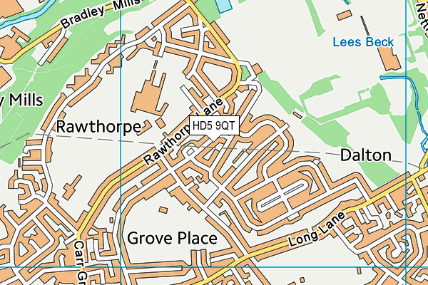 HD5 9QT map - OS VectorMap District (Ordnance Survey)